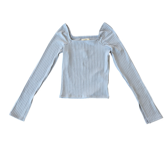 Madewell Ribbed Square-Neck Long-Sleeve Tee Size XS NWT - Picture 2 of 7